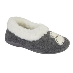 Sleepers Womens/Ladies Sheep Faux Fur Slippers / Gray